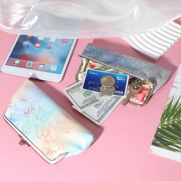 Stylish 2 PCS Leather Change Purse with Butterfly Design | Perfect Gift for Her - Picture 8 of 9